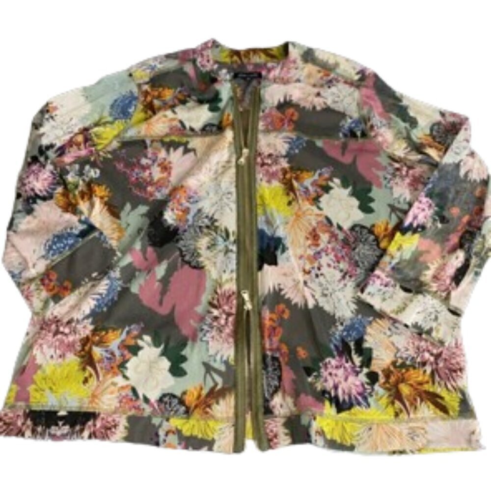 John Mark Women’s 2X Floral Zip Up Lightweight Mesh Jacket Plus - Picture 10 of 10